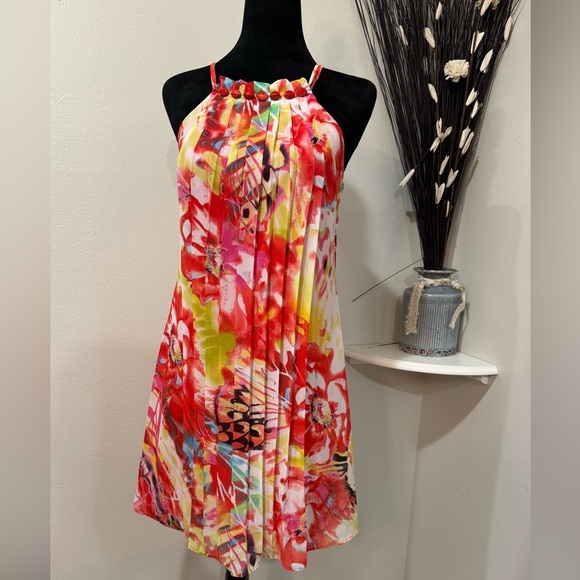B. Darlin 70's Vibe women’s Halter Dress Beaded neckline Dress - Size 3/4 - Picture 1 of 10